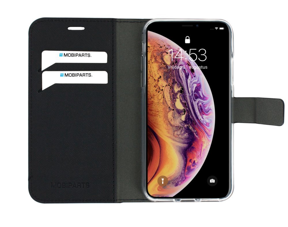 Mobiparts Saffiano Wallet Case | Apple iPhone X, iPhone XS | Black - Afbeelding 5