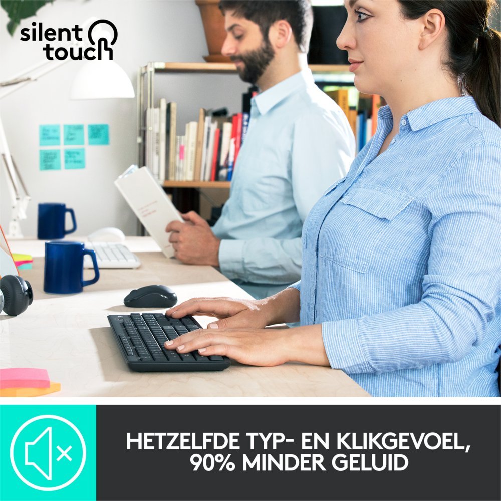 Logitech MK295 Silent | Draadloze Muis-en-Toetsenbordcombo | USB-ontvanger | QWERTY | Zwart - Afbeelding 8