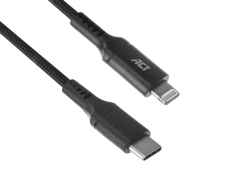 ACT kabel | USB-C naar Lightning | 1 m | Zwart | AC3095