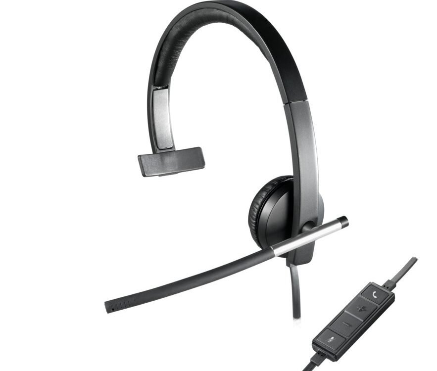 Logitech H650e | Bedrade On-ear Mono Headset | USB-A | Zwart/Zilver