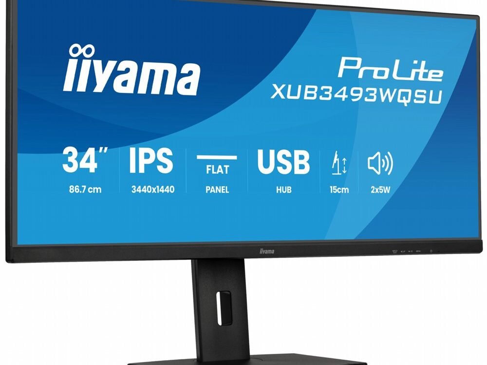 iiyama ProLite XUB3493WQSU-B6 | 34" Ultrawide IPS Monitor | 3440x1440 UWQHD | 120Hz | LED | Zwart