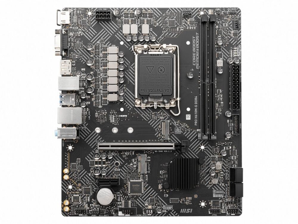 MSI PRO H610M-G | Socket LGA 1700 | Intel H610 | 2xDDR4 | Micro-ATX | Moederbord