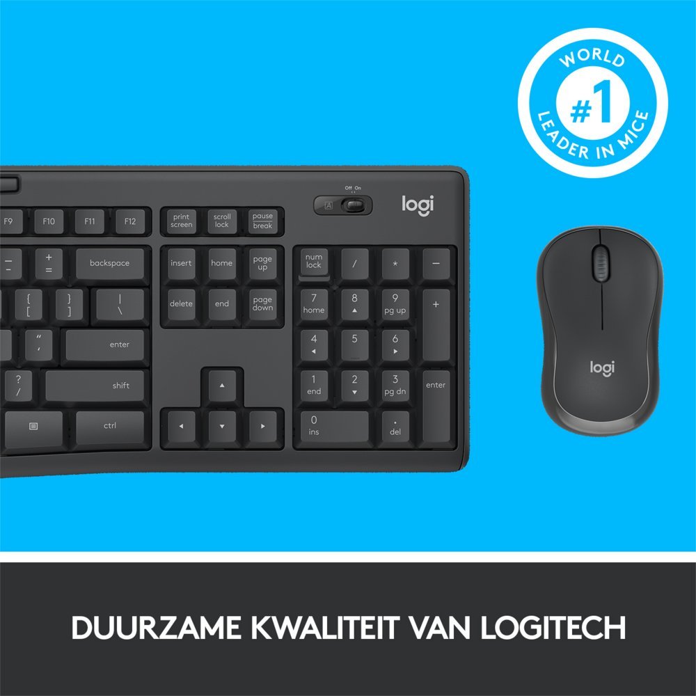 Logitech MK295 Silent | Draadloze Muis-en-Toetsenbordcombo | USB-ontvanger | QWERTY | Zwart - Afbeelding 14