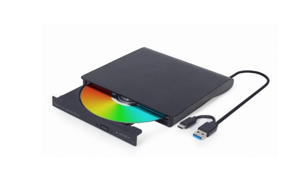 Gembird DVD-USB-03 | Externe CD/DVD Brander & Speler | USB & USB-C | Compact ontwerp | Zwart