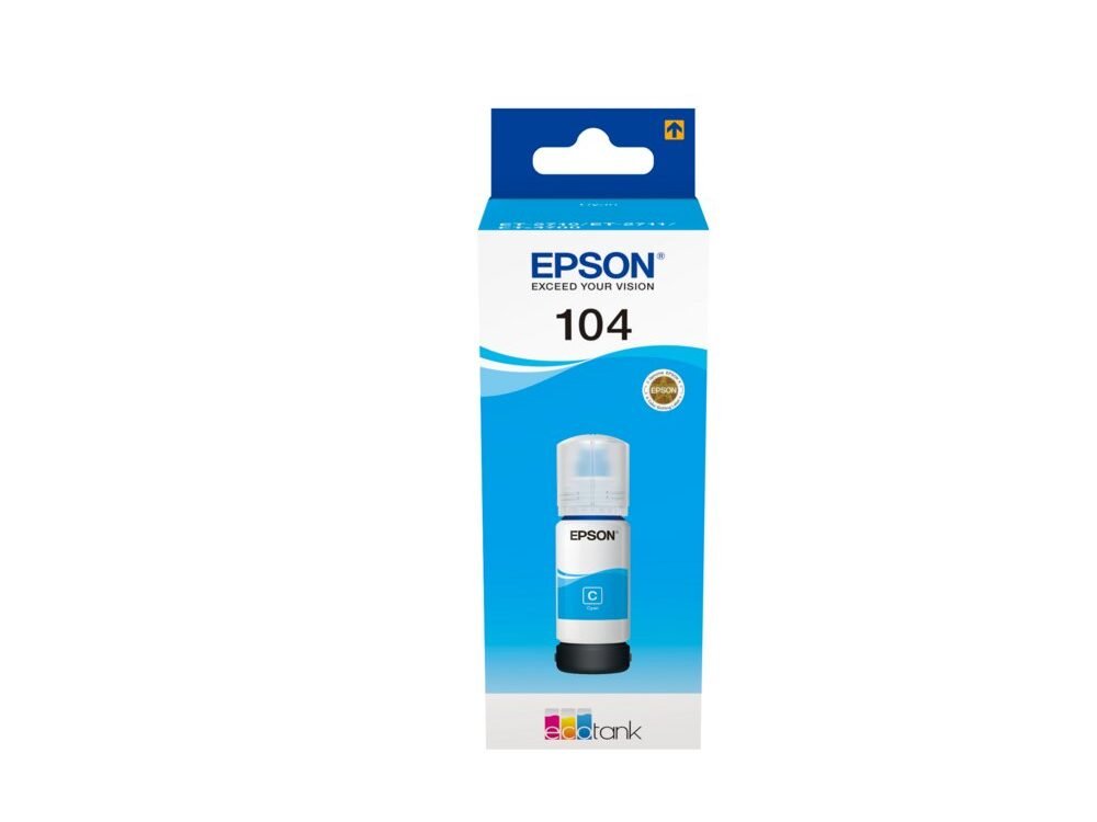Epson 104 EcoTank Inktfles | Kleur: Cyaan | Compatibel met Epson EcoTank-printers