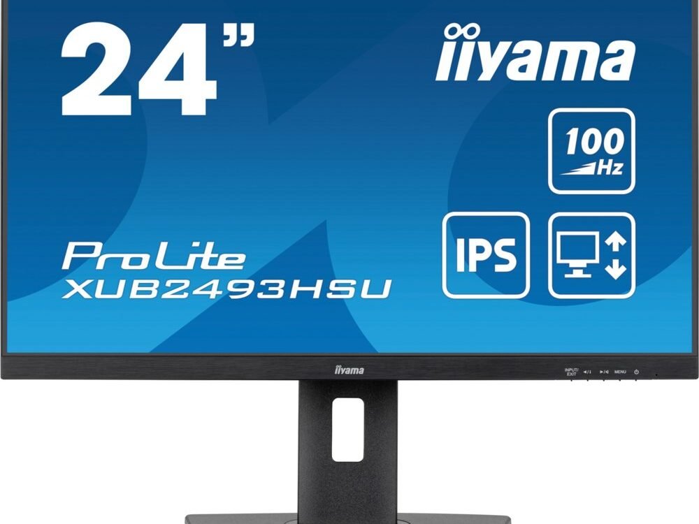 Iiyama ProLite XUB2493HSU-B6 24'' | 1920x1080 IPS | 100Hz | AdaptiveSync | USB-Hub | In hoogte verstelbaar | Full HD Monitor