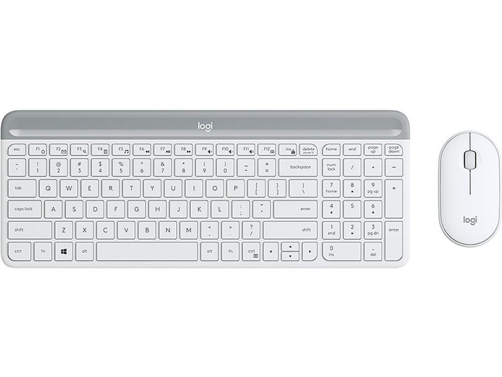 Logitech MK470 Slim | Draadloze Toetsenbord- en Muiscombo (USB) | QWERTY Engels | Wit