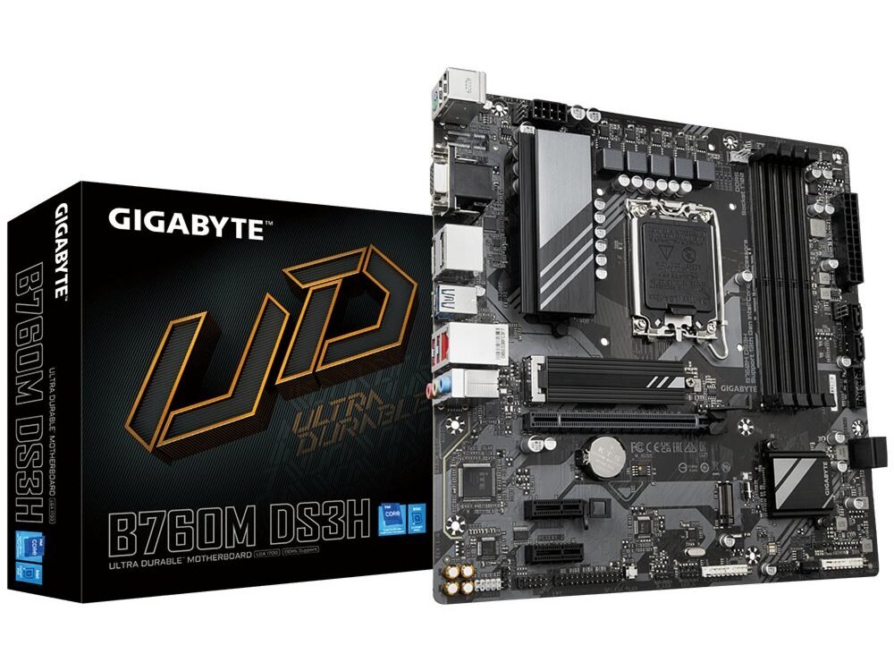 Gigabyte B760M DS3H DDR4 | Socket LGA 1700 | Intel B760 | 4xDDR4 | Micro-ATX | Moederbord