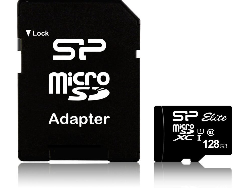 Silicon Power Elite | MicroSDXC | 128GB | Class 10 | UHS-I U1 | Tot 85MB/s | Inclusief SD-adapter | Zwart