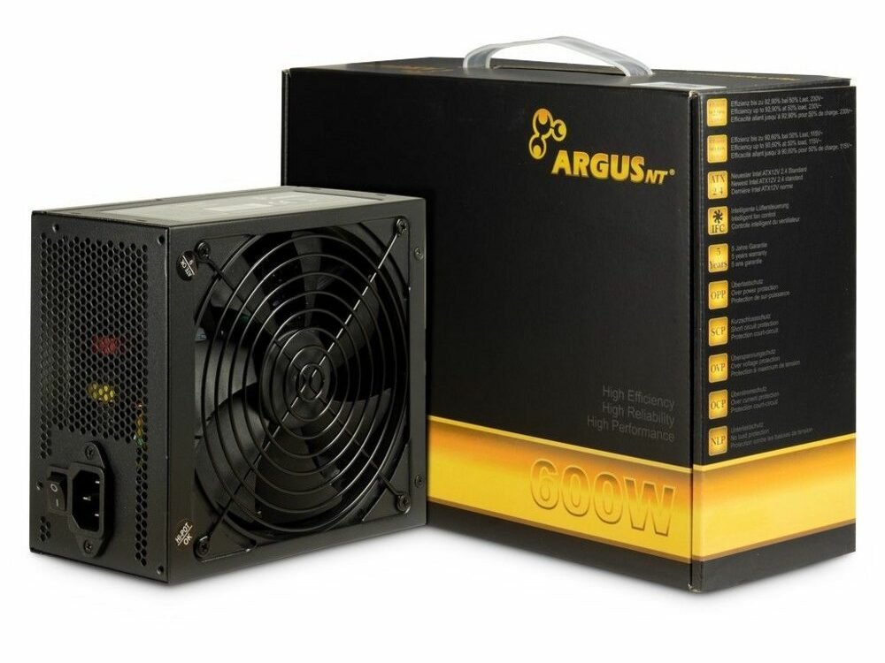 Inter-Tech Argus GPS-600 | 600 Watt Gold ATX PSU | Power Supply | Voeding