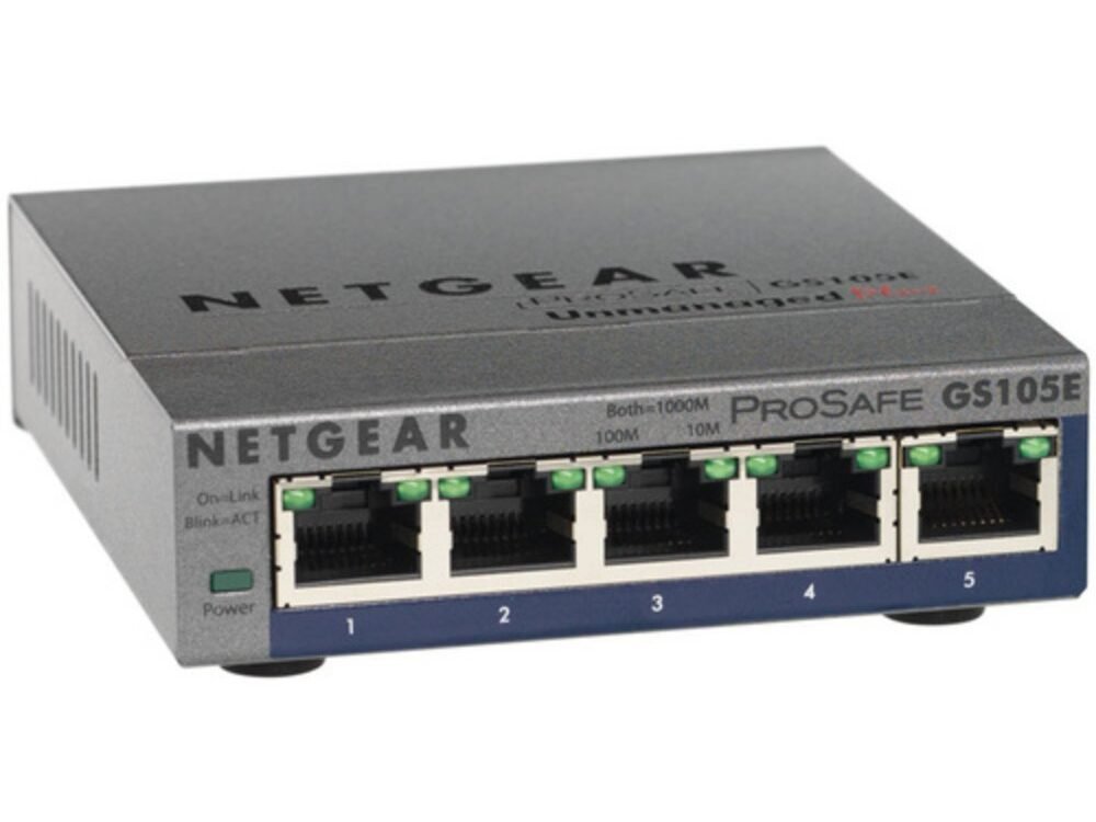 Netgear GS105E-200PES | 5-poorts Gigabit Smart Managed Plus Switch | VLAN/QoS | Webbeheer | Compact