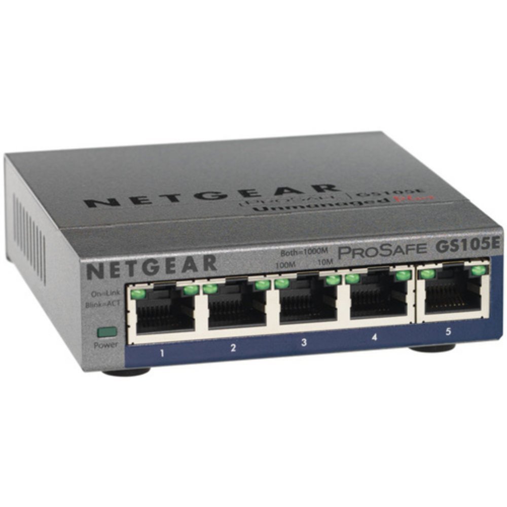 Netgear GS105E-200PES | 5-poorts Gigabit Smart Managed Plus Switch | VLAN/QoS | Webbeheer | Compact