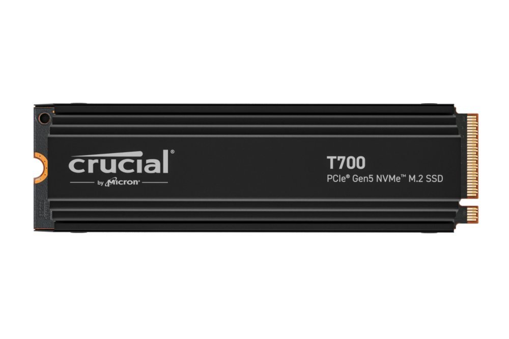 Crucial T700 | 2TB NVMe SSD | M.2 Gen5 | 12.400MB/s Lezen | 11.800MB/s Schrijven | Heatsink