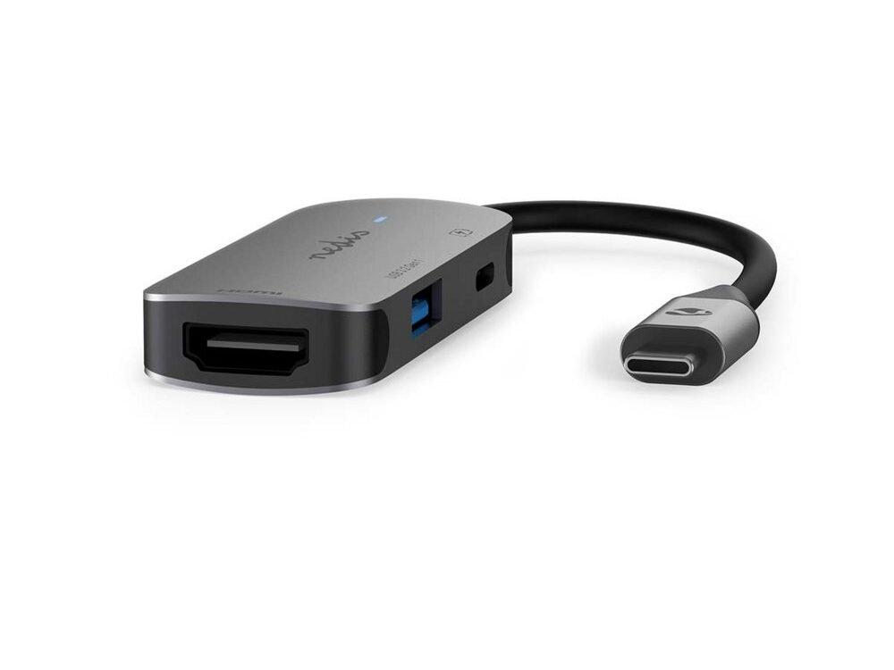 Nedis CCGB64230GY01 | Interface Hub USB 3.2 Gen 1 (3.1 Gen 1) | 1× USB-A + 1× USB-C + 1× HDMI | 5 Gbps | Grijs