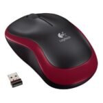 Logitech M185 | Draadloze Muis | Links- en Rechtshandig | RF | 1000 DPI | Zwart/Rood