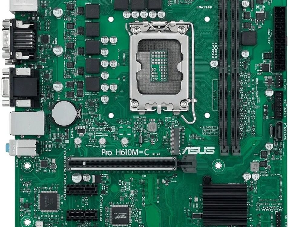 ASUS Pro H610M-C-CSM | Socket LGA 1700 | Intel H610 | 2xDDR5 | Micro-ATX | Moederbord