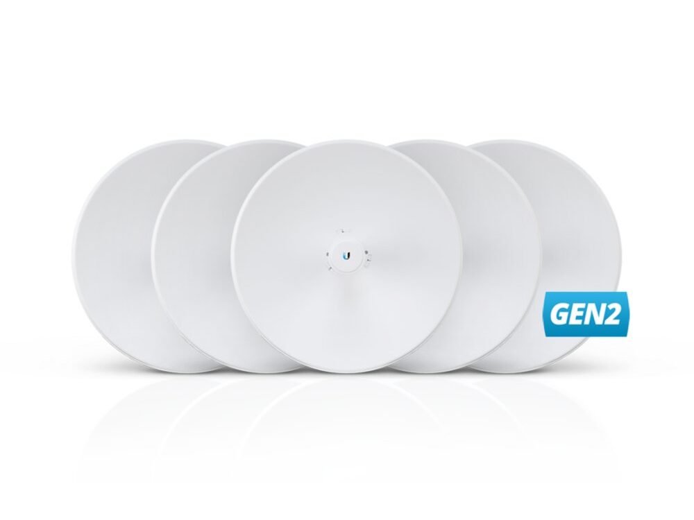 Ubiquiti PowerBeam AC Gen2 5GHz | Netwerkrepeater (5 stuks) | 400 Mbit/s | Wit