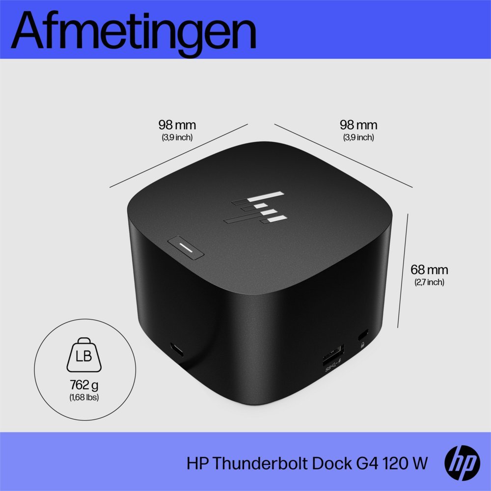 HP G4 Docking Station | Thunderbolt 120W | Zwart - Afbeelding 11