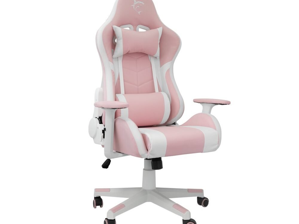 White Shark ROXY | Roze Gamestoel met Verstelbare Rugleuning | Belastbaar tot 120 kg