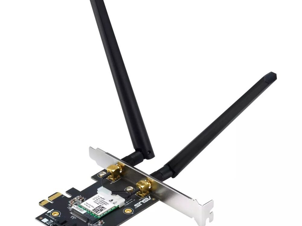 ASUS PCE-AXE5400 Interne WLAN-kaart | Wi-Fi 6E (802.11ax) | 2402 Mbit/s | Tri-band (2,4 GHz / 5 GHz / 6 GHz) | Bluetooth 5.2