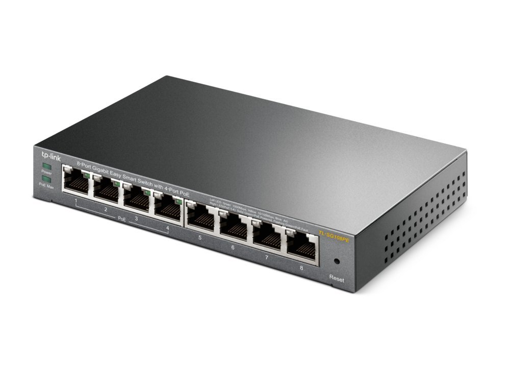 TP-Link TL-SG108PE | 8-Poorts Gigabit Easy Smart Switch | 4x PoE+ | Managed - Afbeelding 5