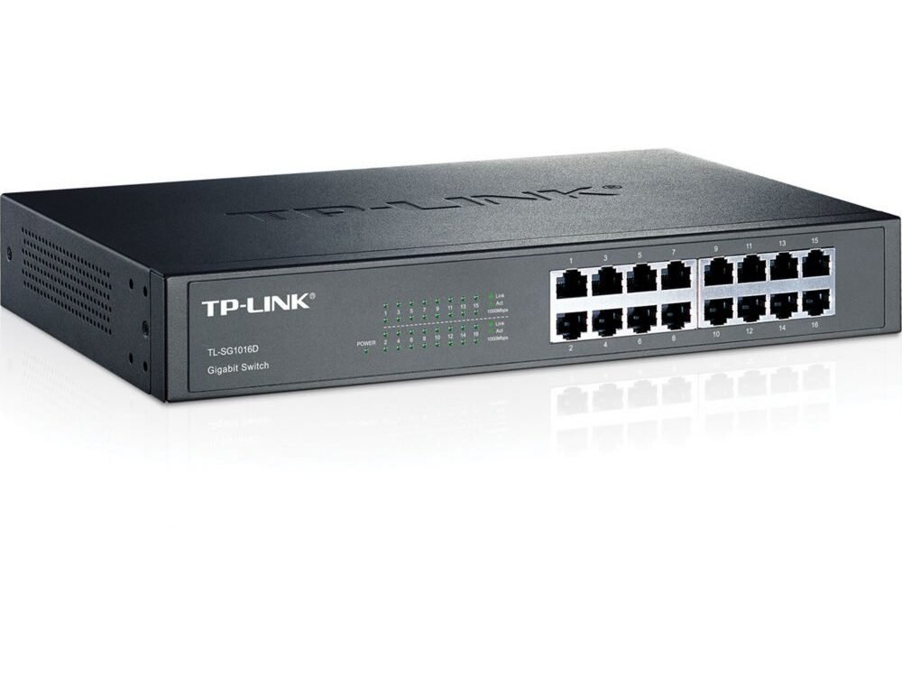 TP-LINK TL-SG1016D | Unmanaged Gigabit Ethernet Switch | 16 Poorten | Zwart