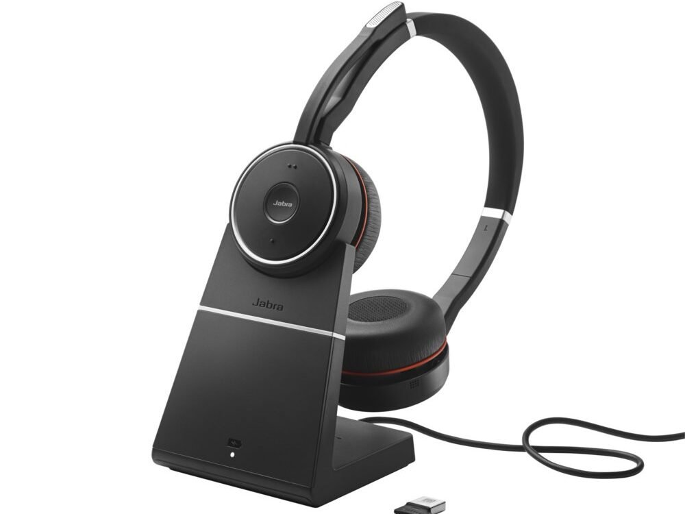 Jabra Evolve 75 | Draadloze On-ear Headset met ANC | USB Receiver | Oplaadstation | Zwart