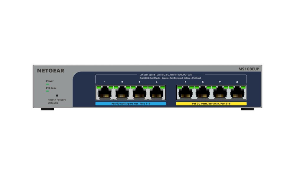 NETGEAR Ultra60 PoE++ Plus Switch | 8 Poorten | Multi-Gigabit (2.5G) Ethernet