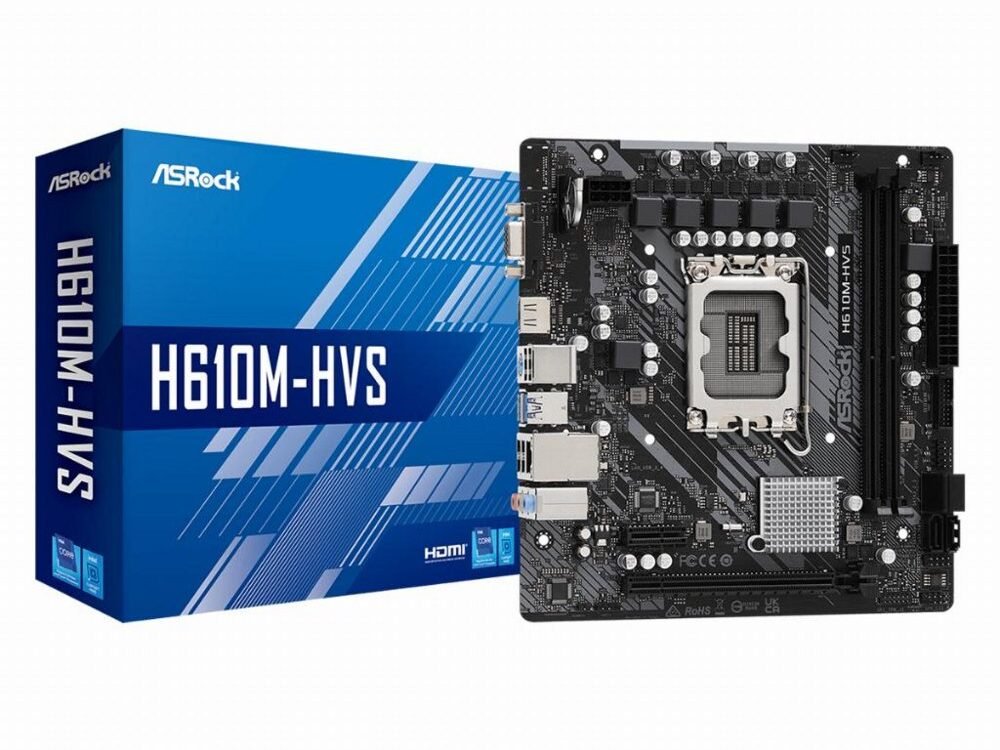 Asrock H610M-HVS Intel H610 | Socket LGA 1700 | Intel H610 | 2xDDR4 | Micro-ATX | Moederbord