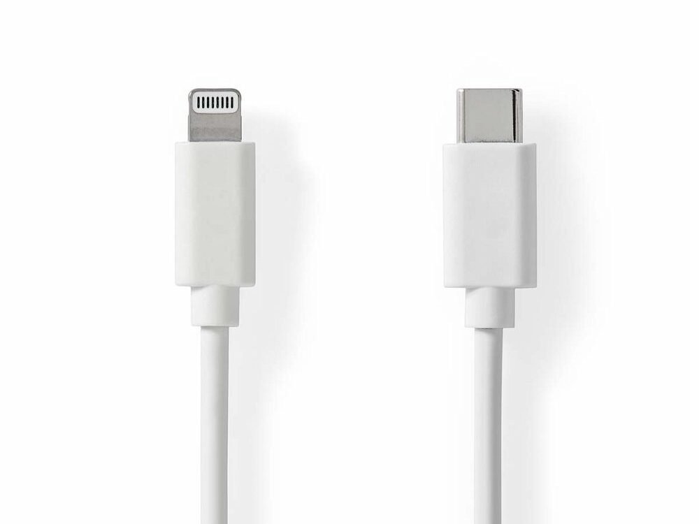 Nedis CCGL39650WT10 | Lightning-naar-USB-C kabel | 1 m | Lightning Male naar USB-C Male | Opladen en synchroniseren | Wit