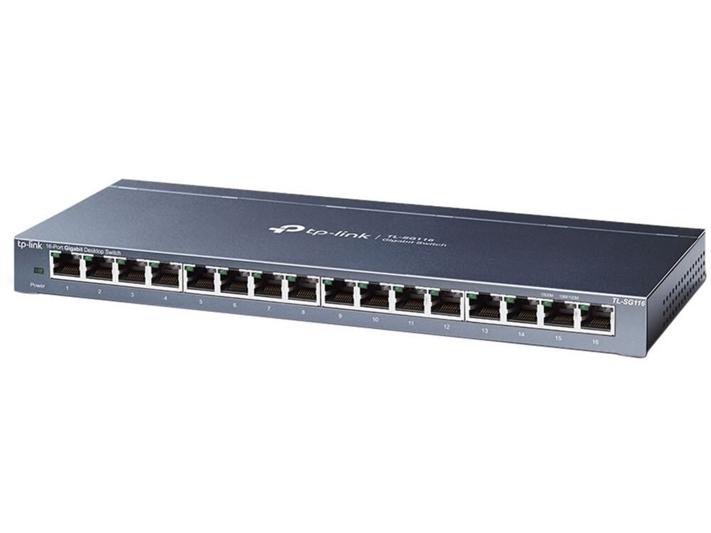 TL-SG116E | 16-poorts Gigabit Easy Smart Switch | QoS/VLAN/IGMP Snooping | Plug-and-play | Metalen behuizing