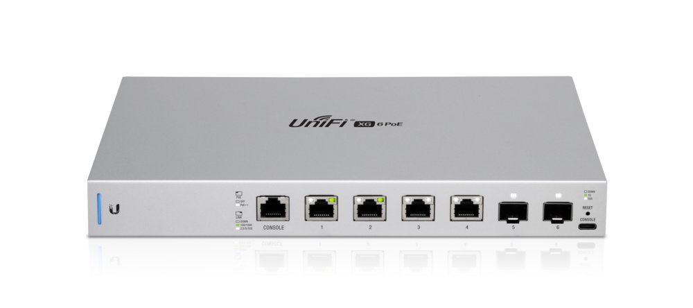 Ubiquiti UniFi US-XG-6POE | Managed Switch | 6 Poorten | 10G Ethernet (100/1000/10000) | Power over Ethernet (PoE) | 1U | Grijs
