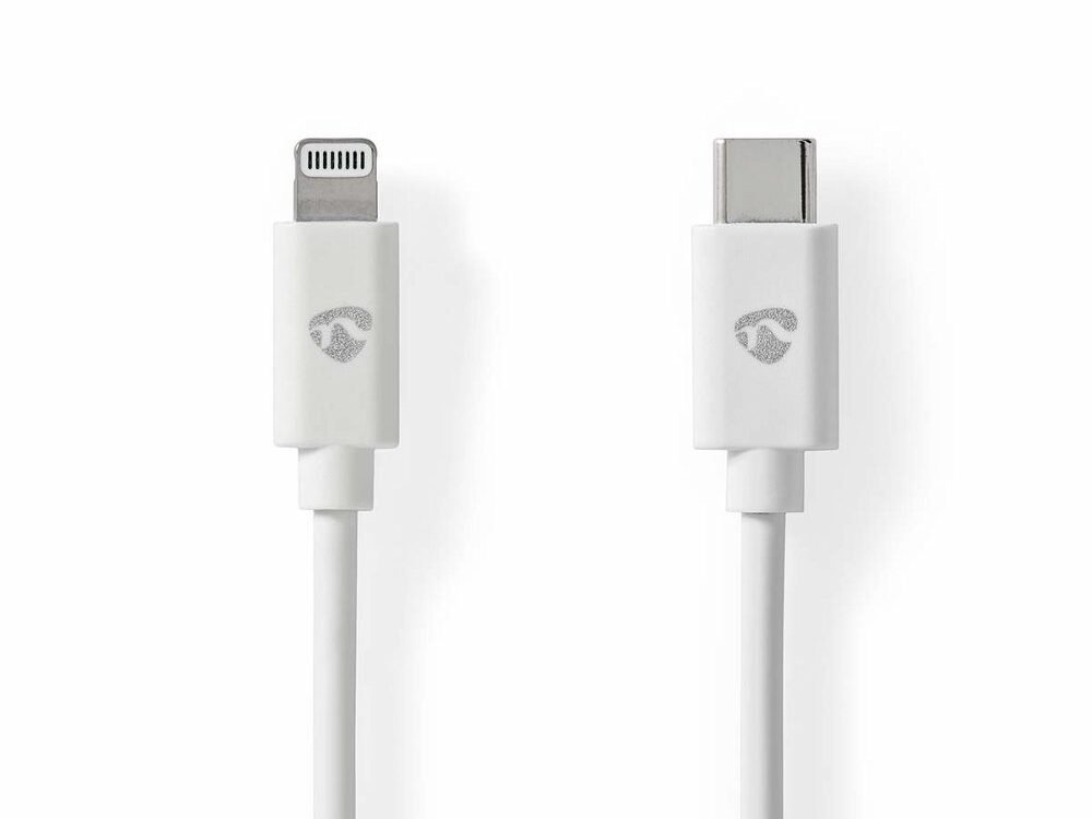 Nedis CCGL39650WT20 | Lightning-naar-USB-C kabel | 2 m | Lightning Male naar USB-C Male | Opladen en synchroniseren | Wit