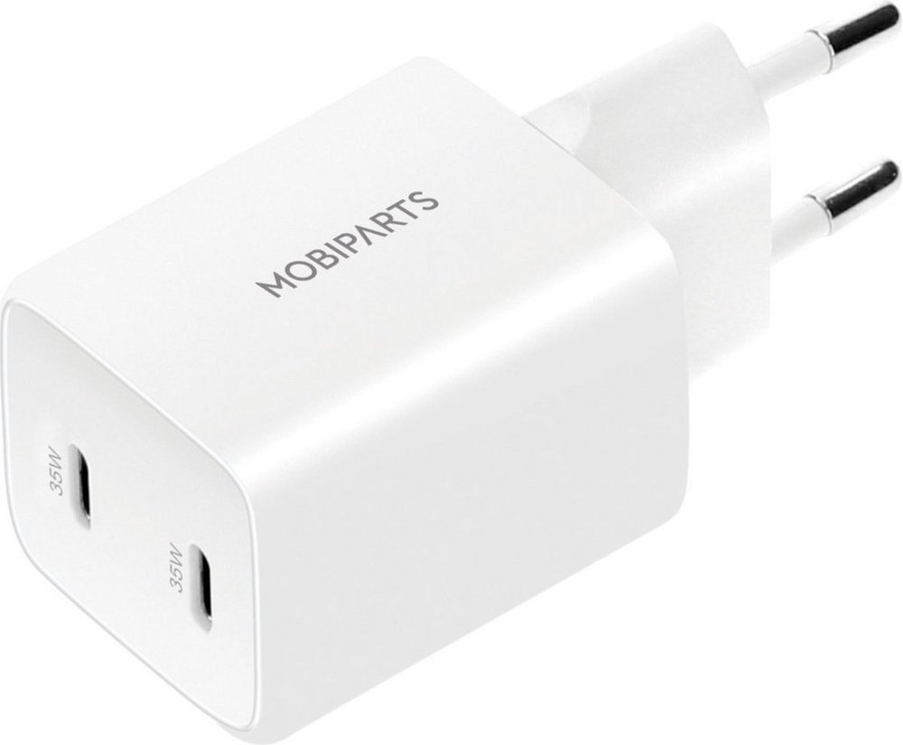 Mobiparts GaN Wall Charger | Dual USB-C Oplader 35W | Wit - Afbeelding 3