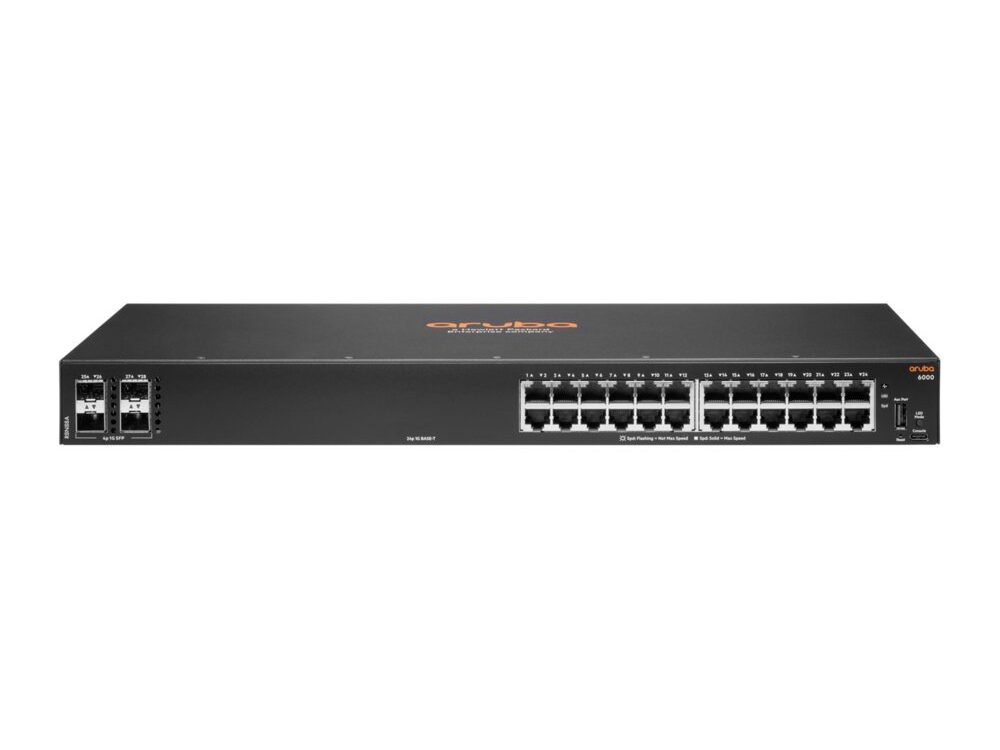 Hewlett Packard Enterprise Aruba 6000 24G 4SFP | Managed L3 Switch | Gigabit Ethernet (10/100/1000) | 1U