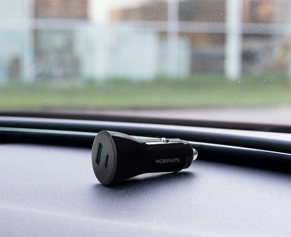 Mobiparts Car Charger | 2-Poorts USB-C & USB-A Autolader 30W PD Fast Charging | Zwart - Afbeelding 5