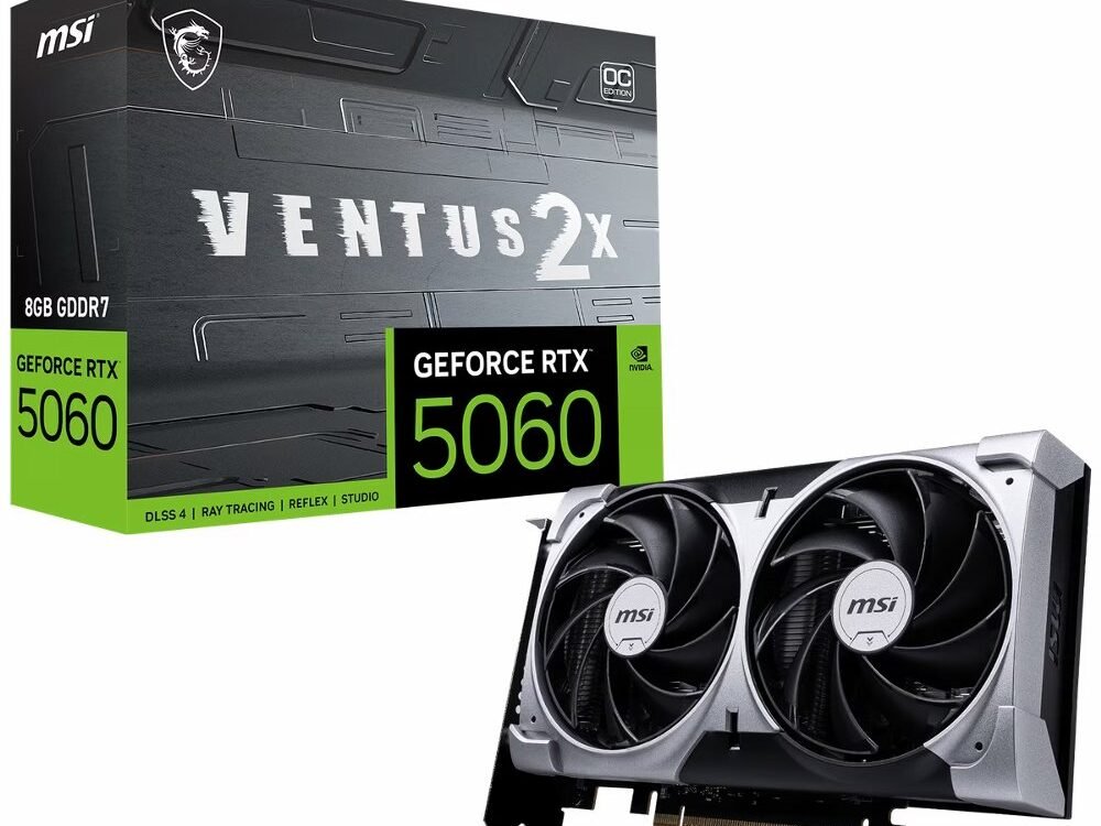 MSI GeForce RTX 5060 Ventus 2X OC | 8GB GDDR7 | DLSS 4 | Videokaart | Nvidia GPU