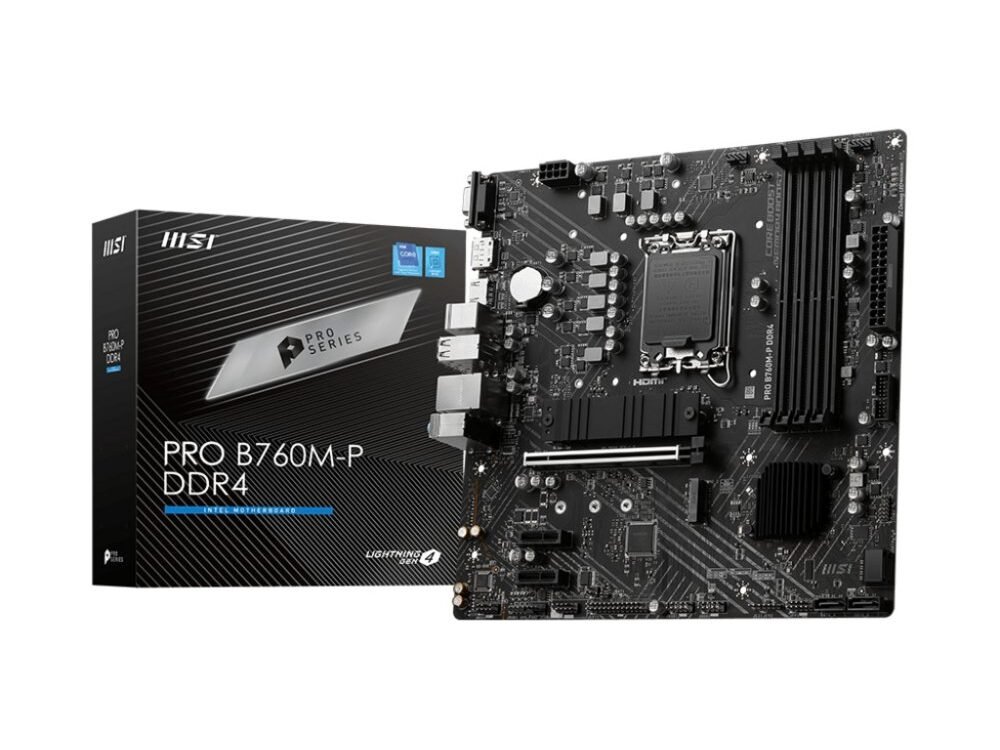 MSI PRO B760M-P | Socket LGA 1700 | Intel B760 | 4xDDR5 | Micro-ATX | Moederbord