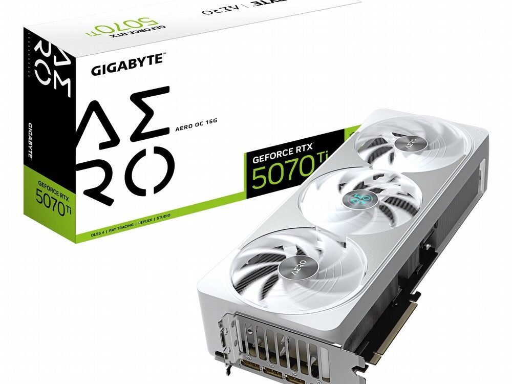GIGABYTE GeForce RTX 5070 Ti AERO OC | 16GB GDDR7 | DLSS 4 | Videokaart | Nvidia GPU