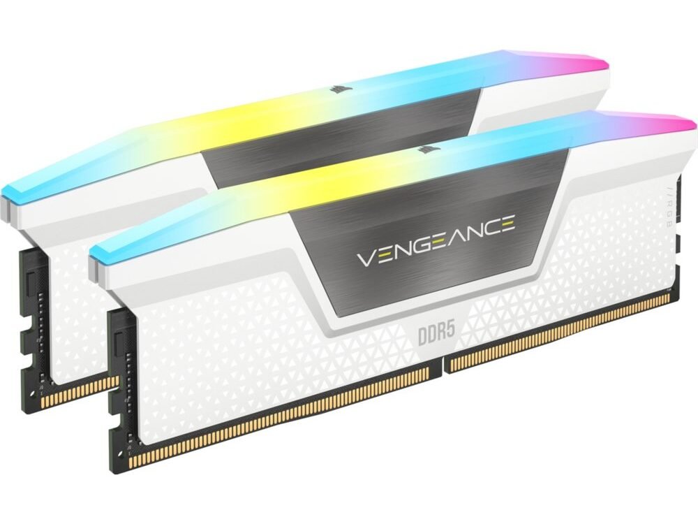 Corsair Vengeance RGB Wit | 32GB 2x16GB DDR5 | 6000MHz | DIMM | CL40 | Geheugenmodule | RAM