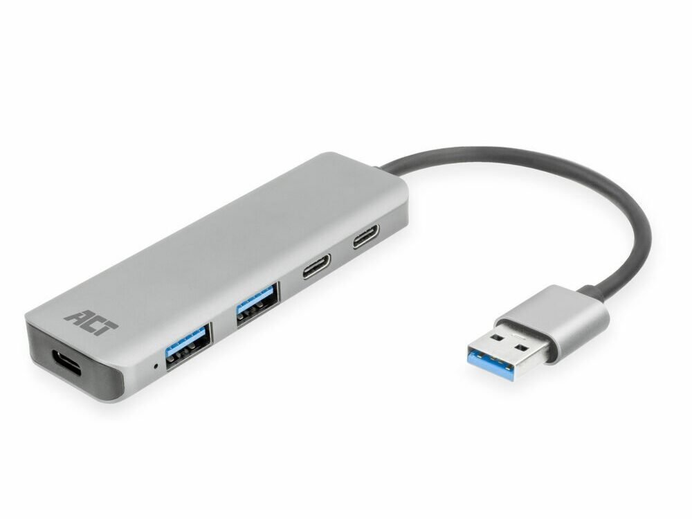ACT AC6125 | USB 3.2 Gen 1 (3.1 Gen 1) Type-A Interface Hub | 5000 Mbit/s | Grijs