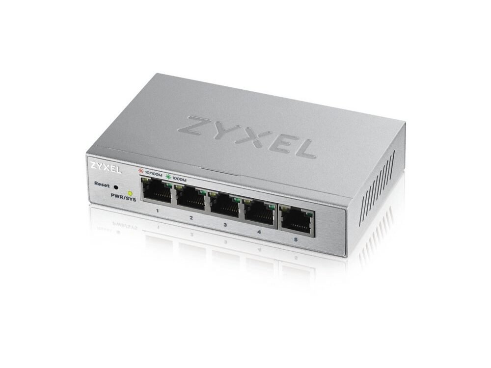 Zyxel GS1200-5 | Managed Switch | 5 Poorten | Gigabit Ethernet (10/100/1000 Mbps) | Zilver