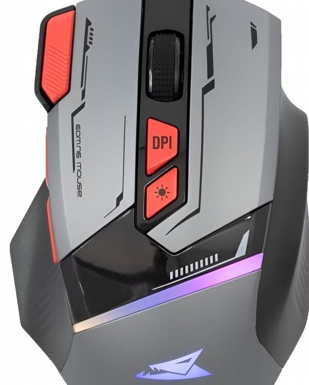 Baracuda MANTA RGB | Bekabelde Gaming Muis | Rechtshandig | USB-A | 12800 DPI | Grijs