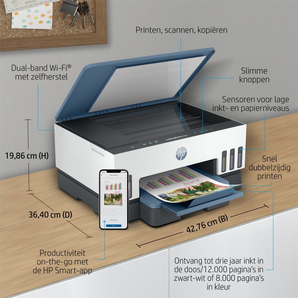 HP Smart Tank 7006 | All-in-One Inkjetprinter | 4800 x 1200 DPI | Wi-Fi | Kleur - Afbeelding 21
