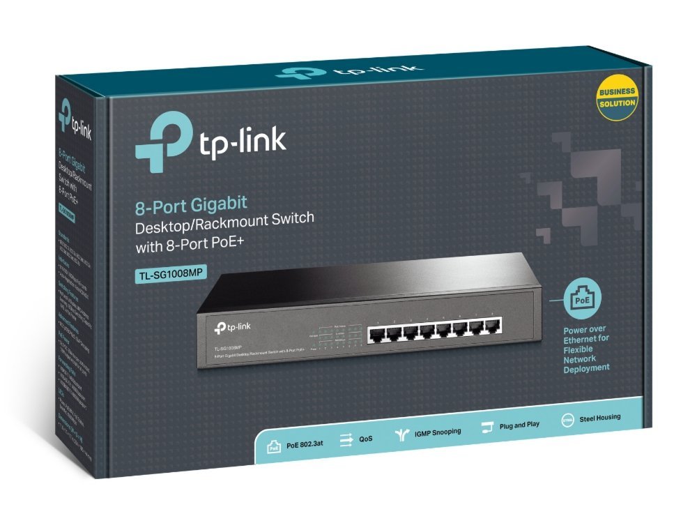 TP-Link TL-SG1008MP | Unmanaged Switch | 8 Poorten | Gigabit Ethernet (10/100/1000 Mbps) | PoE | Zwart - Afbeelding 5