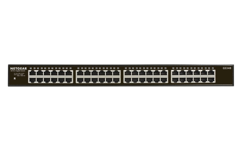 NETGEAR GS348 Unmanaged Gigabit Ethernet Switch | 48 Poorten | 1U Rackmount