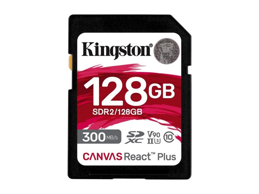 Kingston Canvas React Plus | SDXC | 128GB | Class 10 | UHS-II U3 | V90