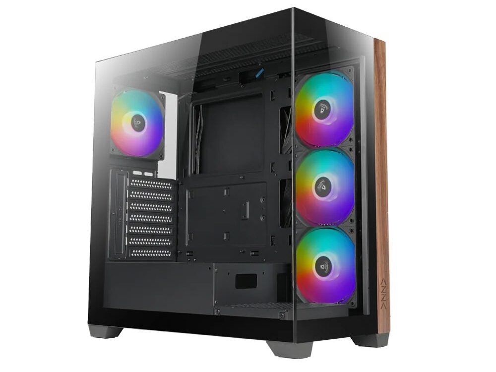 Case Azza Neptun 491 | Midi Tower | RGB | Zwart en Hout