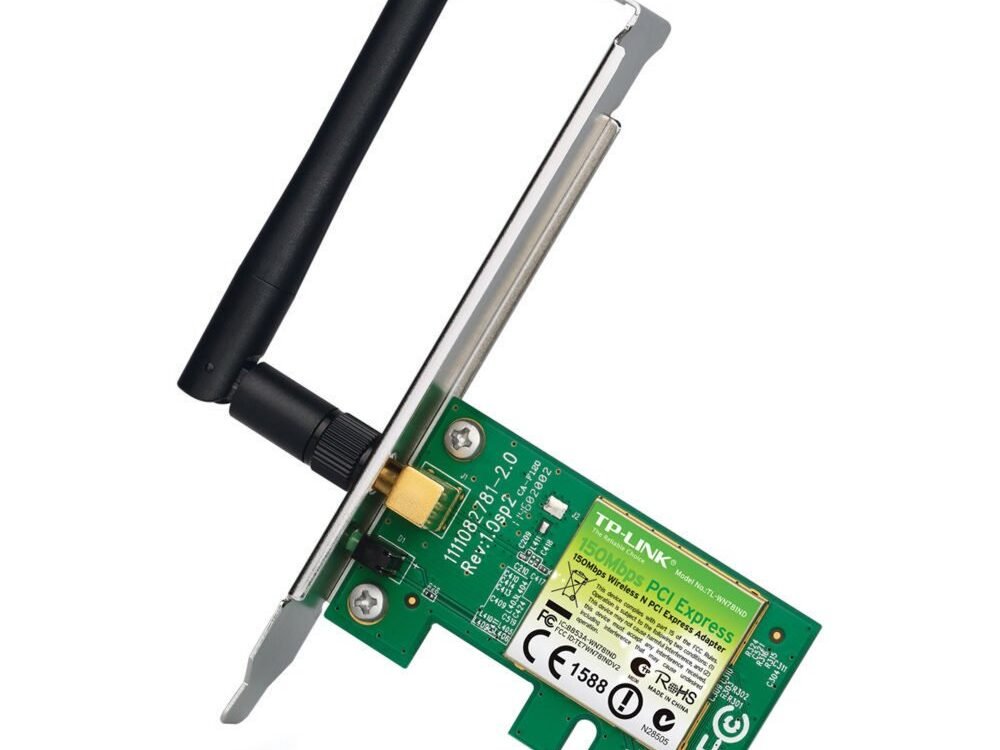 TP-LINK TL-WN781ND | Wi-Fi 4 PCI Express Adapter | Intern WLAN | 150 Mbps | Zwart