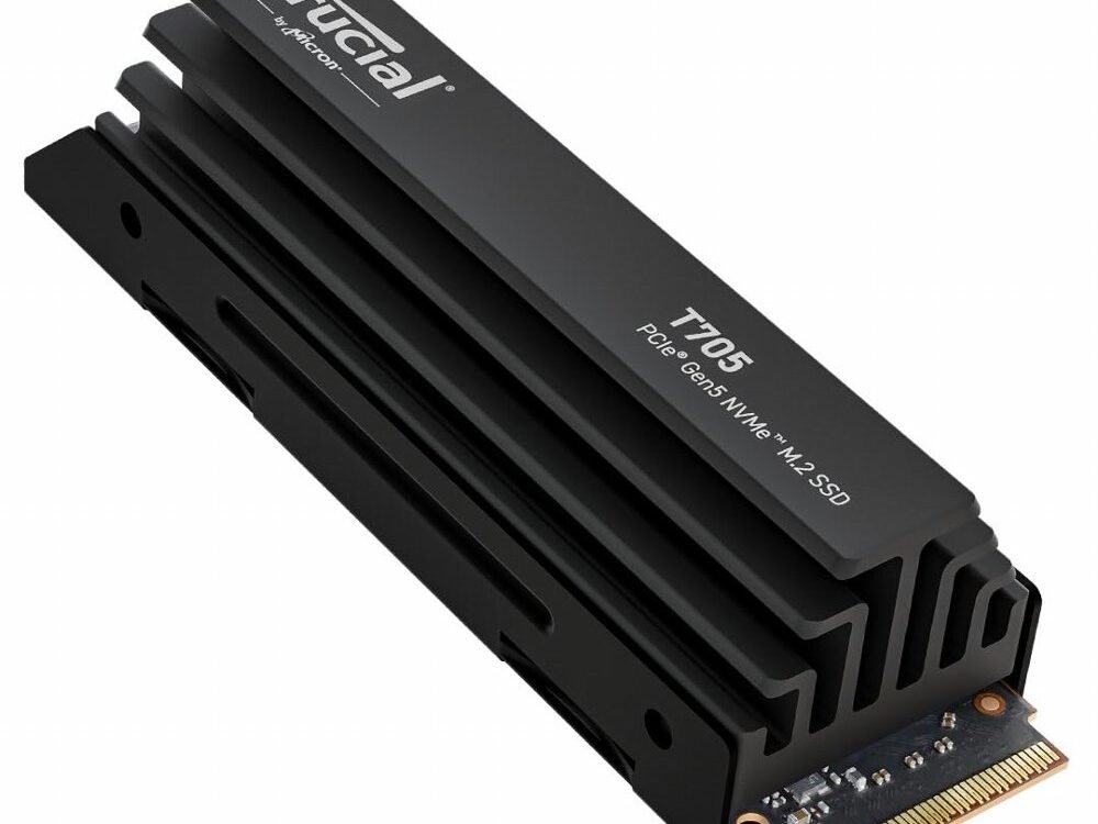 Crucial T705 | 2 TB NVMe SSD | M.2 Gen5 | tot 14.500 MB/s Lezen | tot 12.700 MB/s Schrijven | Heatsink